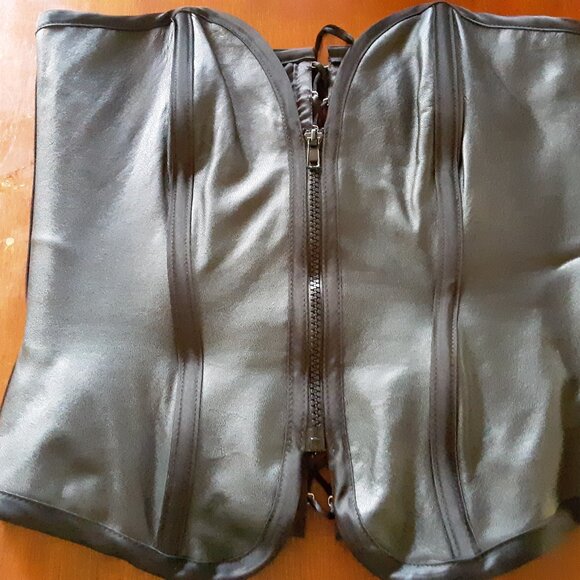 Black Faux Leather high quality Corset - Picture 1 of 4